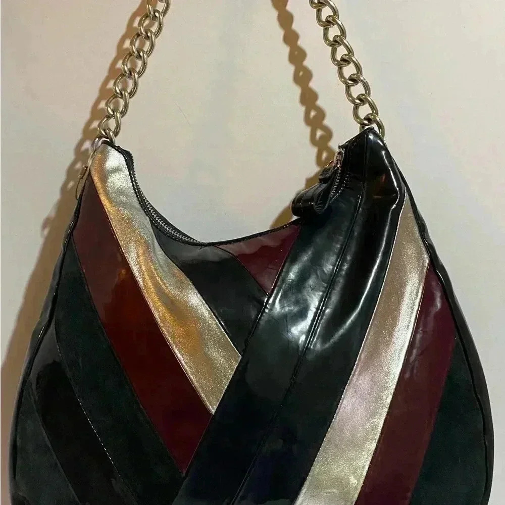 Goldenbleu Patchwork Multicolor Patent Leather Sh… - image 2